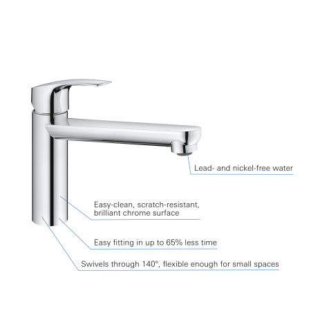 Смеситель для кухни Grohe Eurosmart 30463 000 (30463000) хром