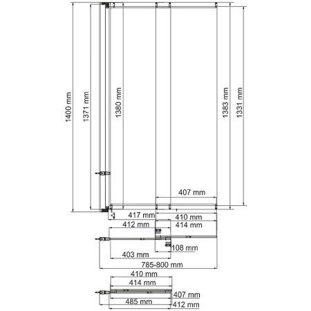 Стеклянная шторка на ванну Wasserkraft Dill 61S02-80 Fixed