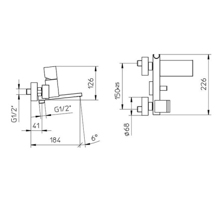 Смеситель для ванны Bossini Cube Z004101.030 хром