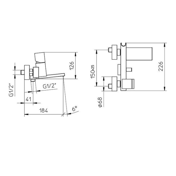 Смеситель для ванны Bossini Cube Z004101.030 хром