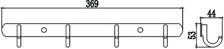 Планка с крючками 4 крючка Savol S-001254 в упаковке 2 шт