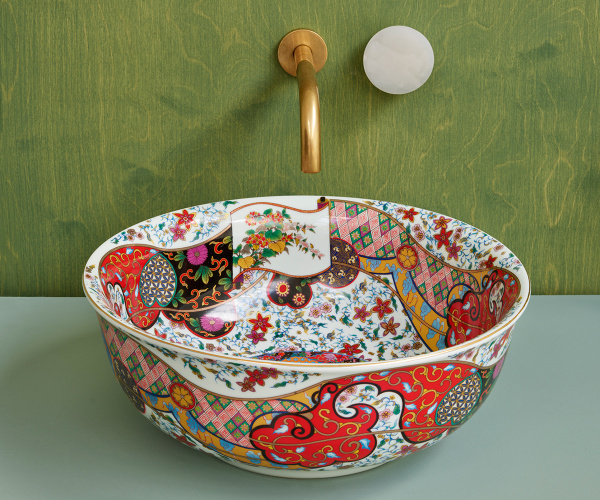 Накладная раковина (40х40) Bronze de Luxe красная 2231