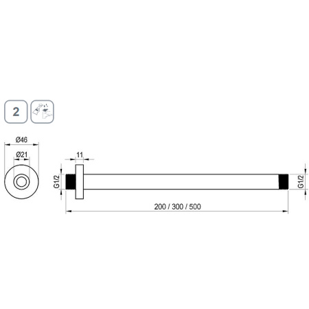Кронштейн для верхнего душа Ravak X07P701 графит
