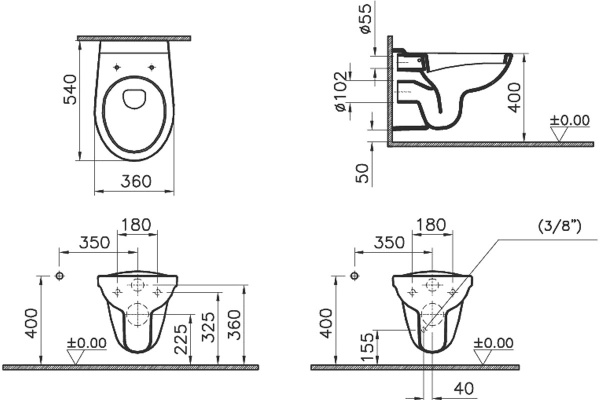 Подвесной унитаз Vitra Norm Fit 6855B099-1777, белый