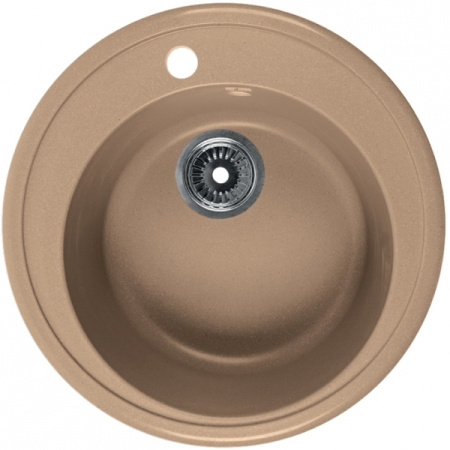 Кухонная мойка круглая, песочная Rossinka RS51R-Sand