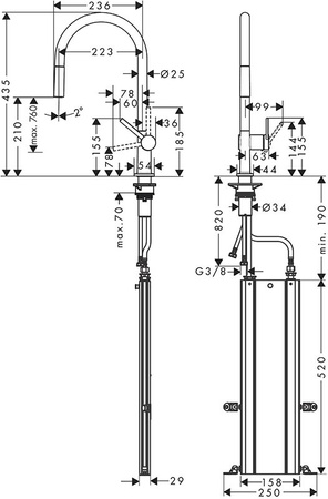 Кухонный смеситель Hansgrohe Talis M54 72803000, хром