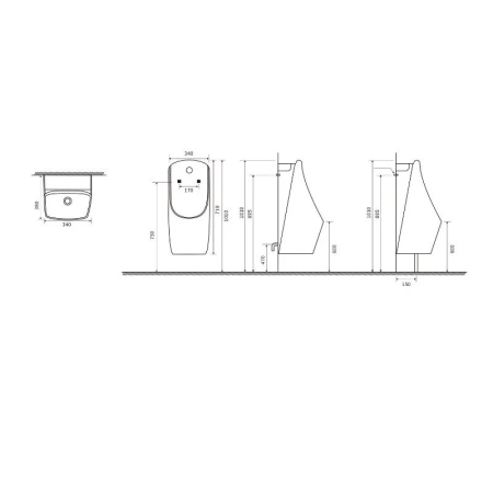 Писсуар сенсорный SantiLine SL-6004MB