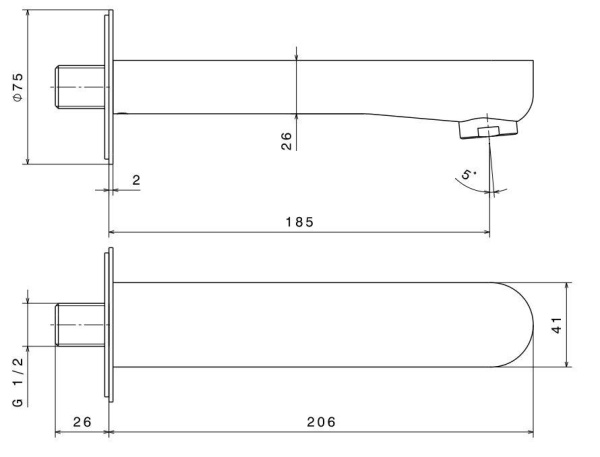 Излив для ванна Kerama Marazzi Ole 69487KM.21.018