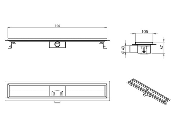 Лоток душевой Zorg Sanitary ZR TA-2 700