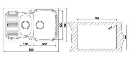 Кухонная мойка (80х50) Oulin OL-359S