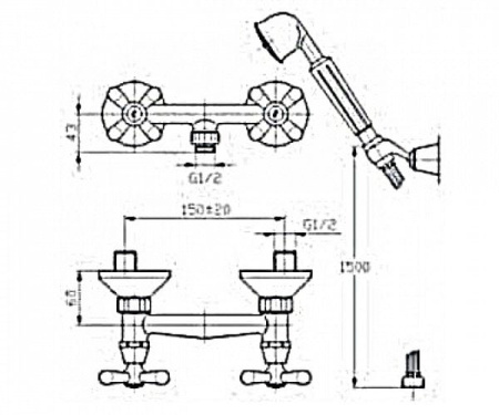 Смеситель для душа с душевым набором Mofem Metallica 143-0014-12