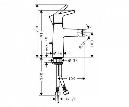 Смеситель для биде Hansgrohe Talis S 72200000