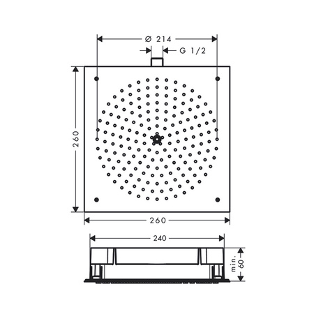 Верхний душ Hansgrohe Raindance Air 1 jet 26472000 хром