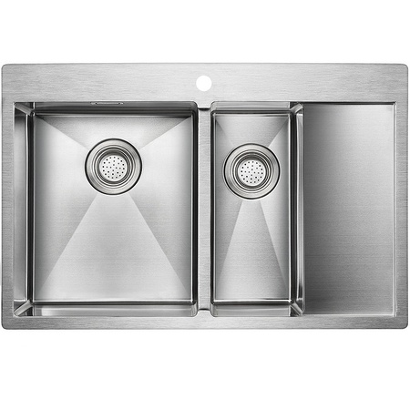 Кухонная мойка Paulmark Union PM537851-BSL брашированная нерж. сталь левая