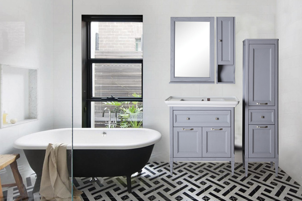 Тумба под раковину ASB-Woodline   Гранда 85 11487 (серый)