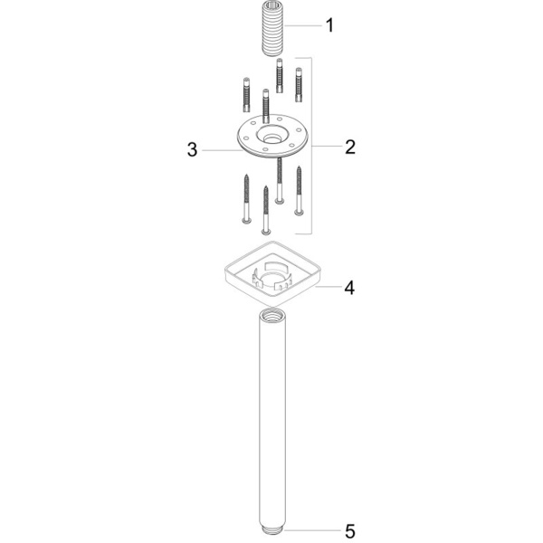 Кронштейн для верхнего душа Hansgrohe E 27388000 хром 