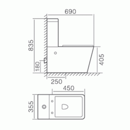 Унитаз компакт напольный Timo Soli TK-301