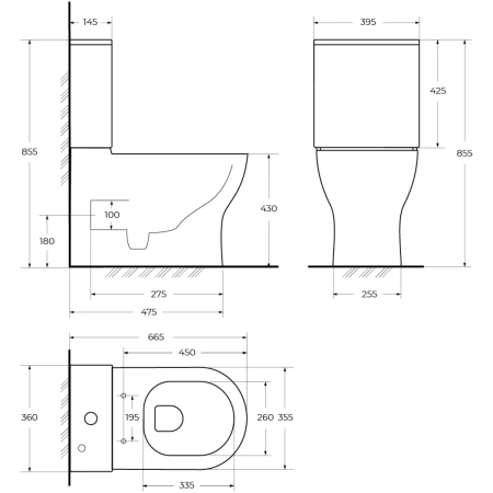 Чаша напольного безободкового унитаза BelBagno Sfera-R BB2141CP-TOR/SC без бачка с сиденьем микролифт
