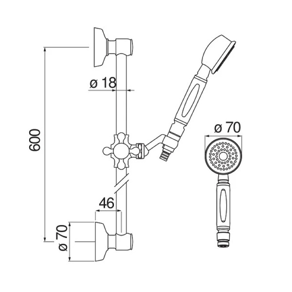 Душевой гарнитур Nobili AD140/48GDP
