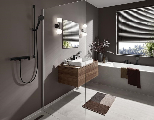 Душевая лейка Hansgrohe Pulsify Select 105 3jet Relaxation 24110670, черный матовый
