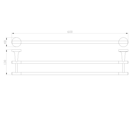 Полотенцедержатель двойной WONZON & WOGHAND SIMPLE, хром WW-6511