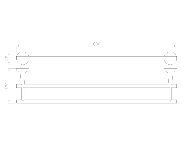 Полотенцедержатель двойной WONZON & WOGHAND SIMPLE, хром WW-6511