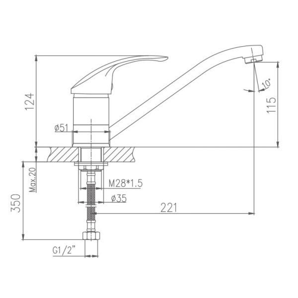 Смеситель для кухни Haiba HB4921