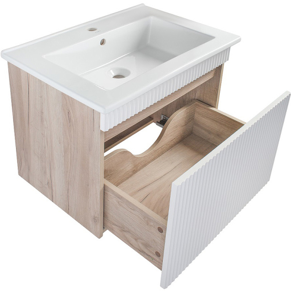 Тумба под раковину Runo крафтовый дуб  Модена 65 (00-00001425)
