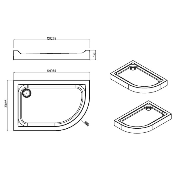 Акриловый поддон для душа AM.PM Orange (120х80) R W54T-302R120W64