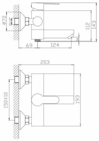 Смеситель для ванны Haiba HB60801