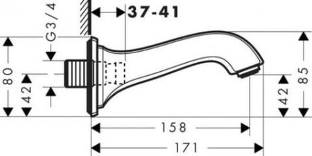 Излив на ванну Hansgrohe Metropol Classic 13425090