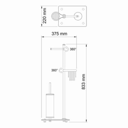 Туалетный ершик комбинированный напольный WasserKRAFT K-1264