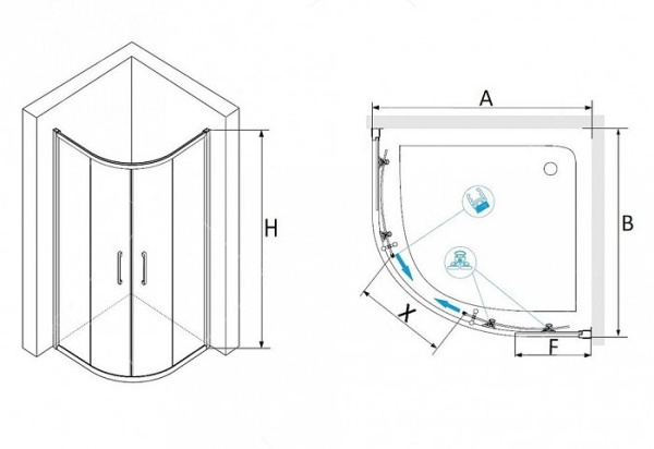 Душевой уголок (100х100) RGW Passage PA-51 02085100-11 прозрачное