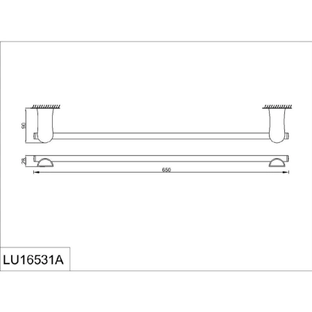 Полотенцедержатель 60 см. RUSH Luson LU16531A