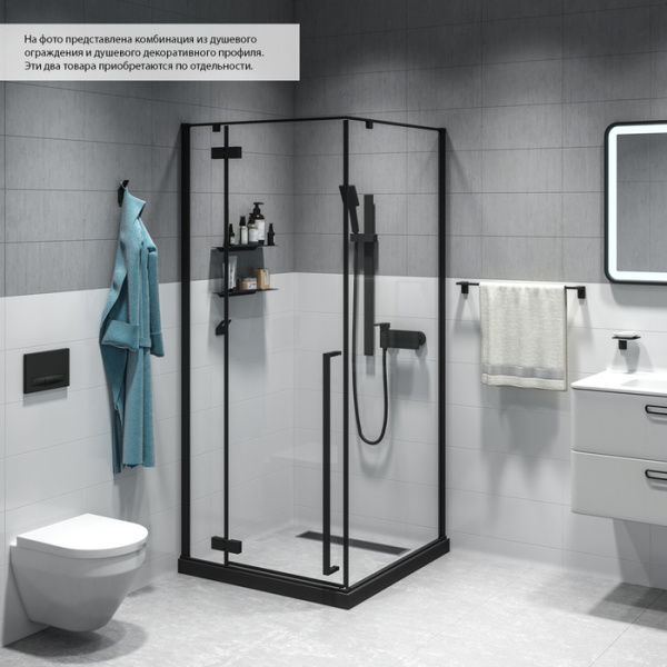 Душевое ограждение IDDIS Slide черный алюминиевый профиль (SLI6BS0i23)