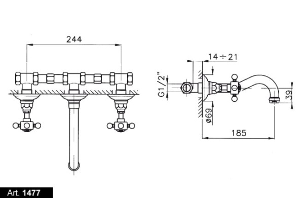 Смеситель Nicolazzi DAMES ANGLAISES 1477DB78