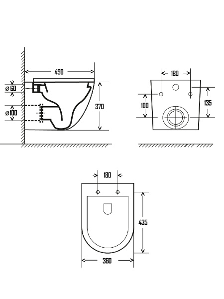 Унитаз подвесной безободковый AQUAme AQM2002MW
