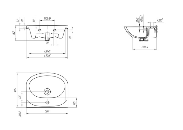 Раковина Cersanit ERICA 50 S-UM-ERI50/1-w