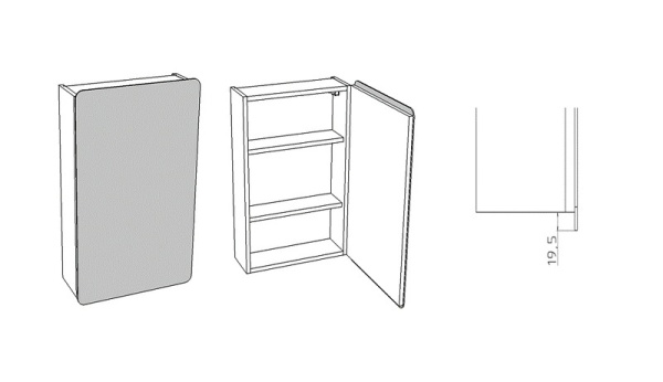 Зеркальный шкаф (45х70) Corozo Монро 45 SD-00000534