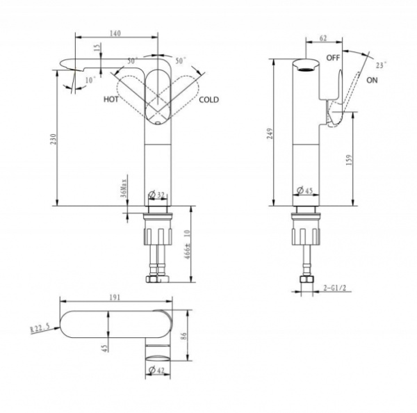 Смеситель для раковины BelBagno Ferrano FER-LMC-CRM
