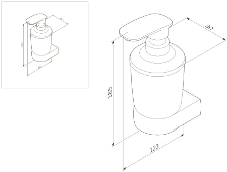 Стеклянный диспенсер для жидкого мыла с настенным держателем Am.Pm Sensation A3036900