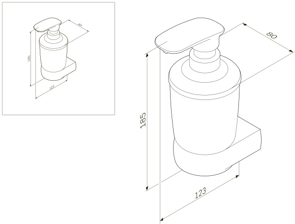 Стеклянный диспенсер для жидкого мыла с настенным держателем Am.Pm Sensation A3036900