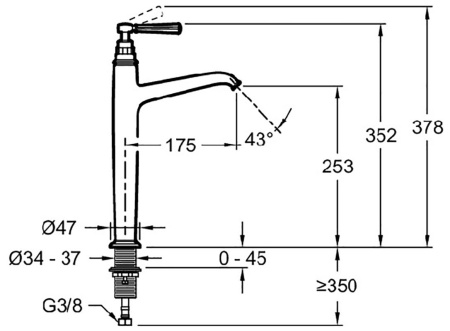 Смеситель для раковины Jacob Delafon Cleo 1889 E24309-BGG
