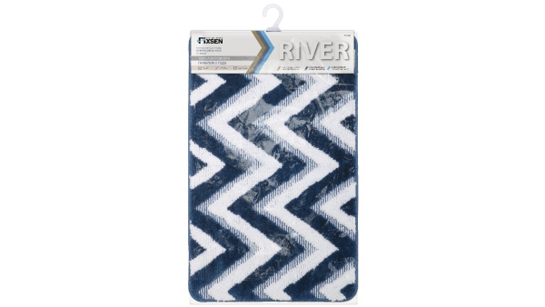 Коврик для ванной Fixsen River  темно-синий 50х80 см.  FX-5004M