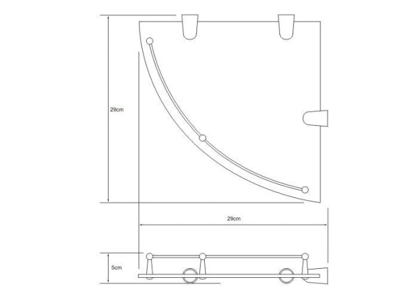 Полка стеклянная угловая Wasserkraft 544
