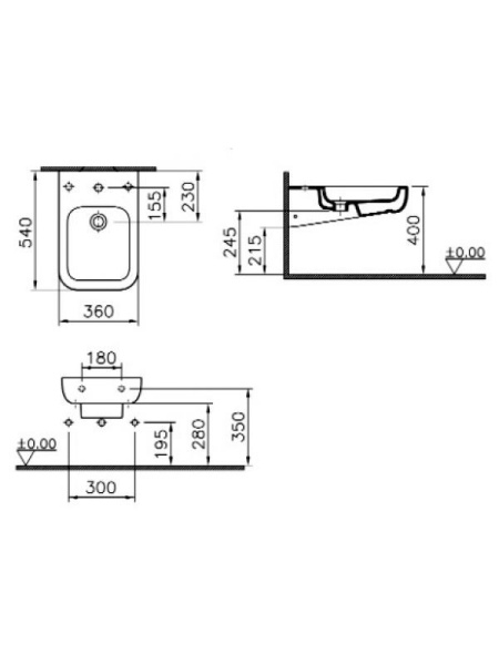 Биде подвесное, белый Vitrа Mod 5355B003-0956
