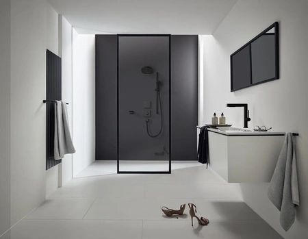 Душевой гарнитур Hansgrohe Pulsify Select 105 3jet Relaxation EcoSmart 24171670, черный матовый