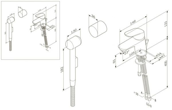 Смеситель для умывальника AM.PM Like F8003000