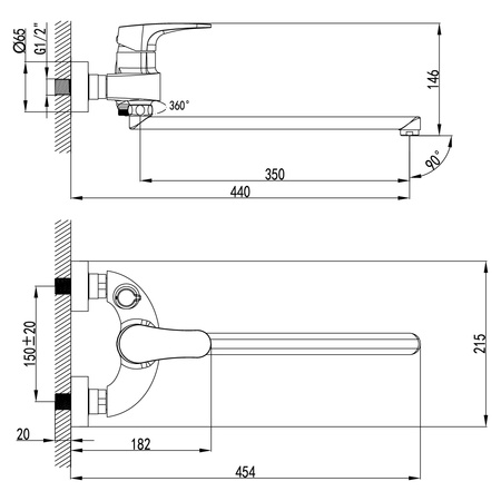 Смеситель для ванны Lemark Shift (LM4317C)