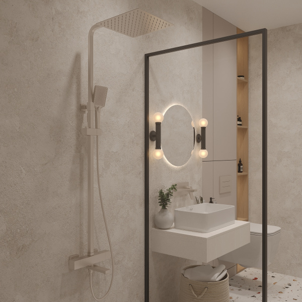 Душевая система с термостатом Oliveeka D OL-739901-BN, никель матовый